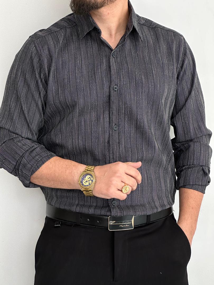 پیراهن کنفی راه راه