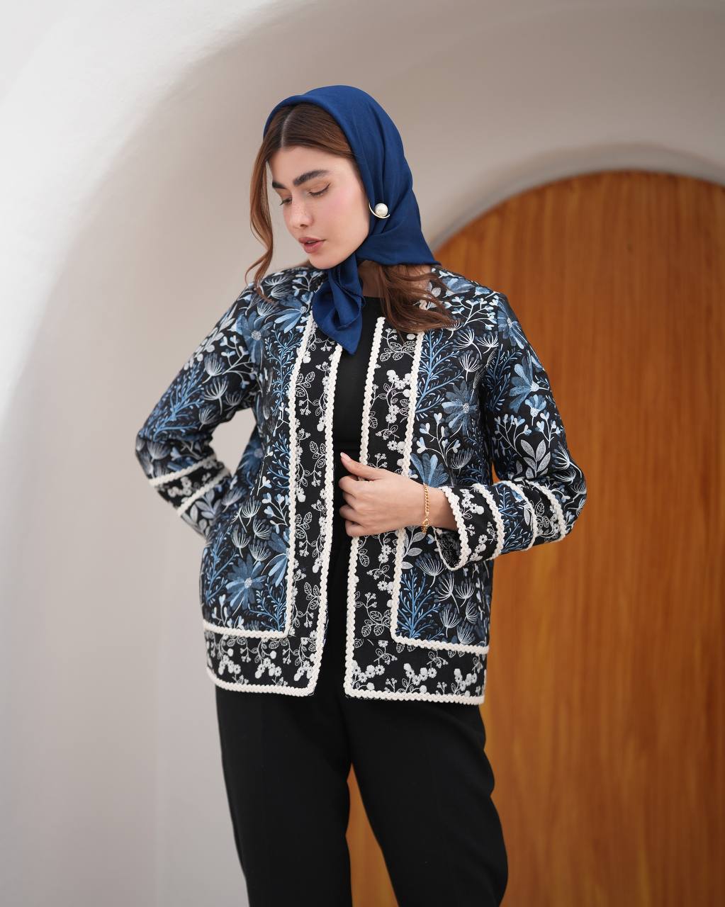 کت ژاکارد نوار دوزی زنانه