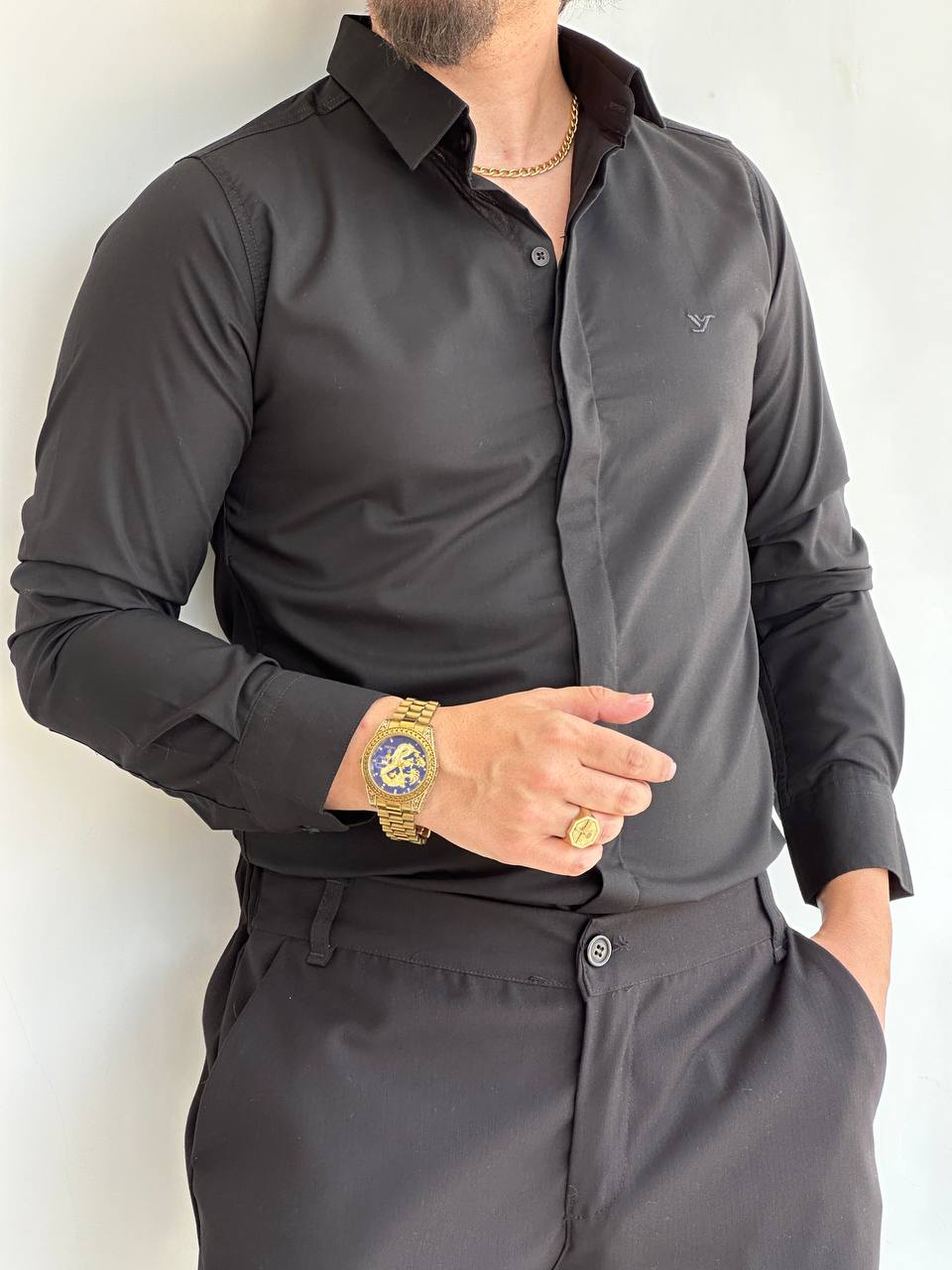 پیراهن آستین بلند دوشین مشکی