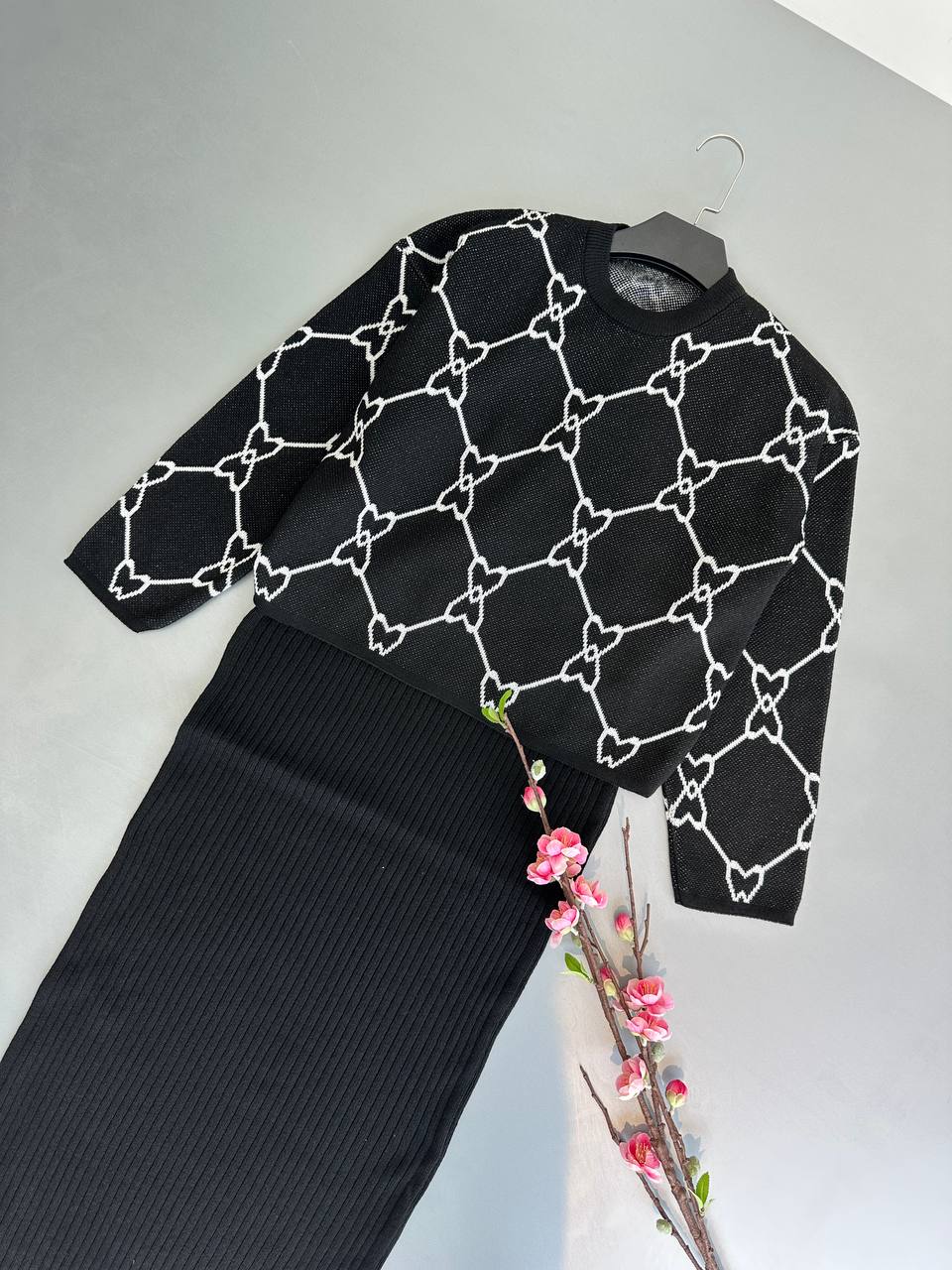 ست زنانه - ست بلوز و سارافون پاپیون  ست بلوز و سارافون پاپیون -3