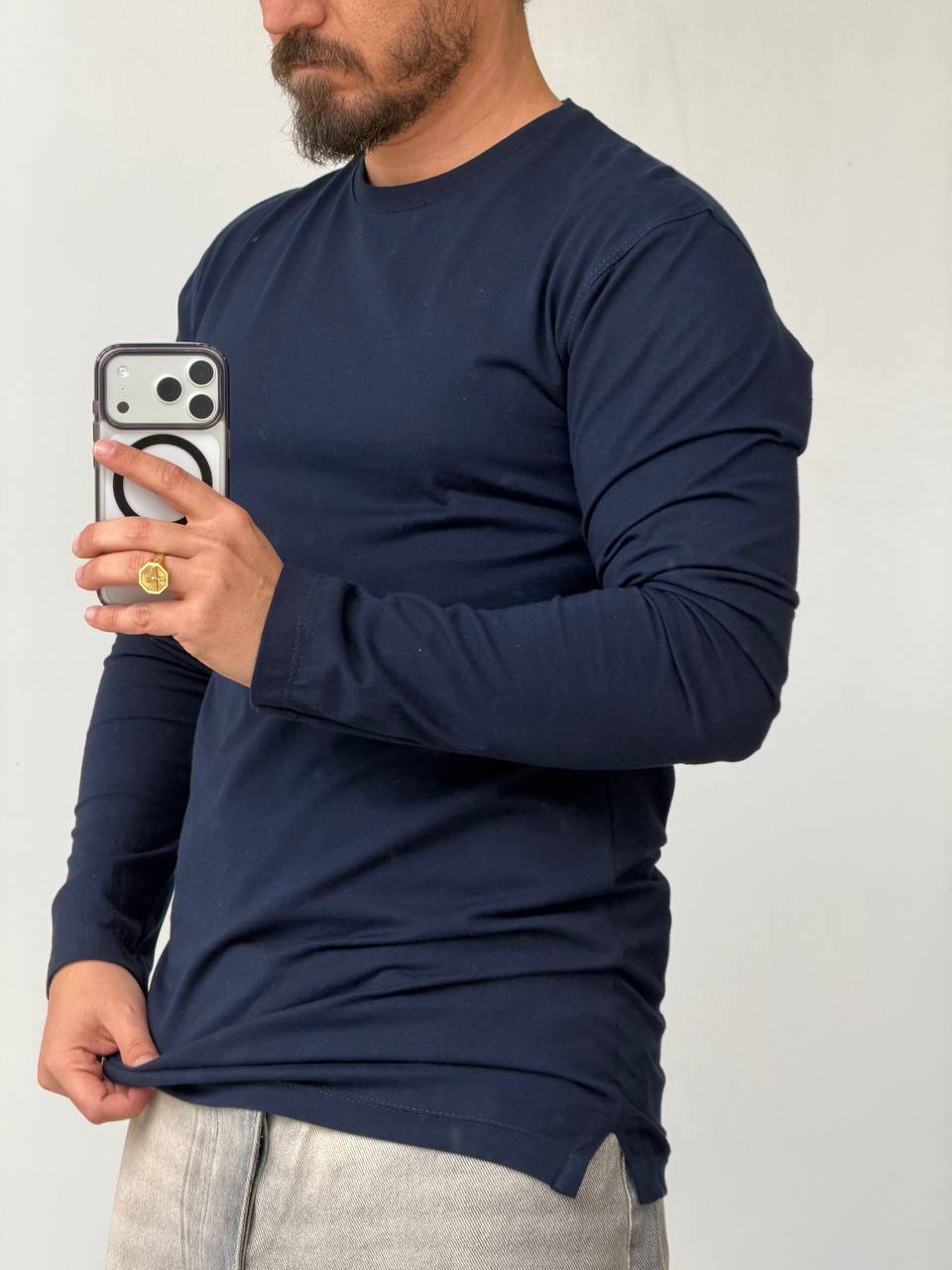 تیشرت آستین بلند بیسیک مردانه