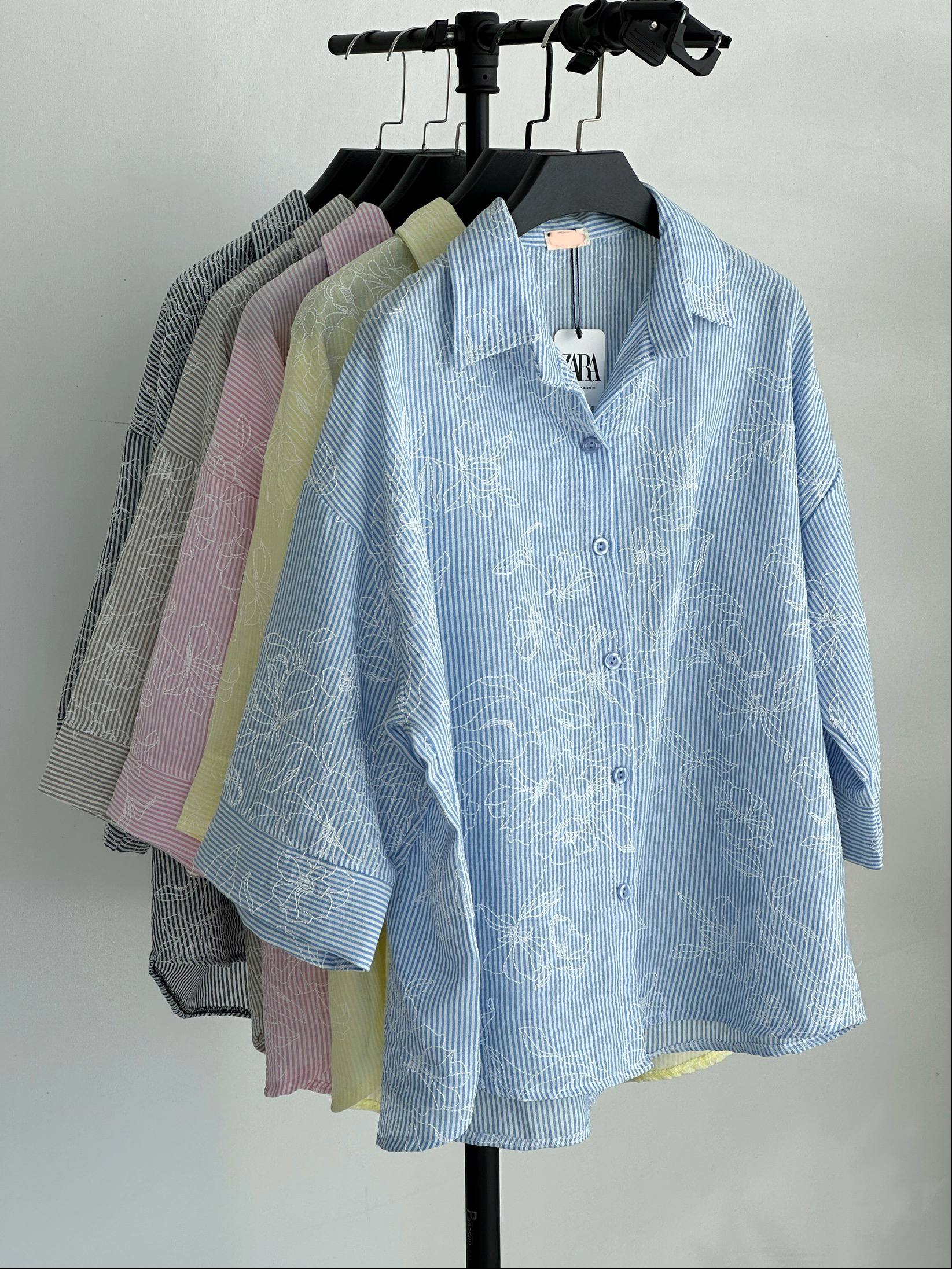 شومیز راه راه کوک دوزی آیلین