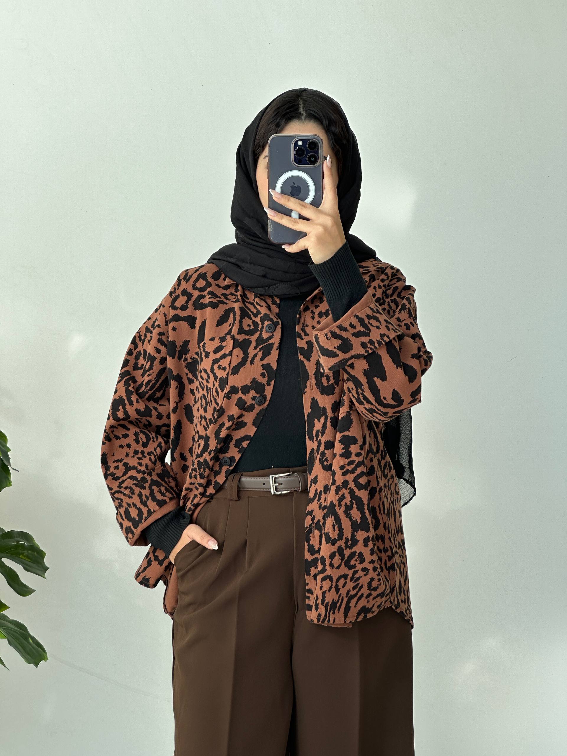 شکت کتان پلنگی زنانه