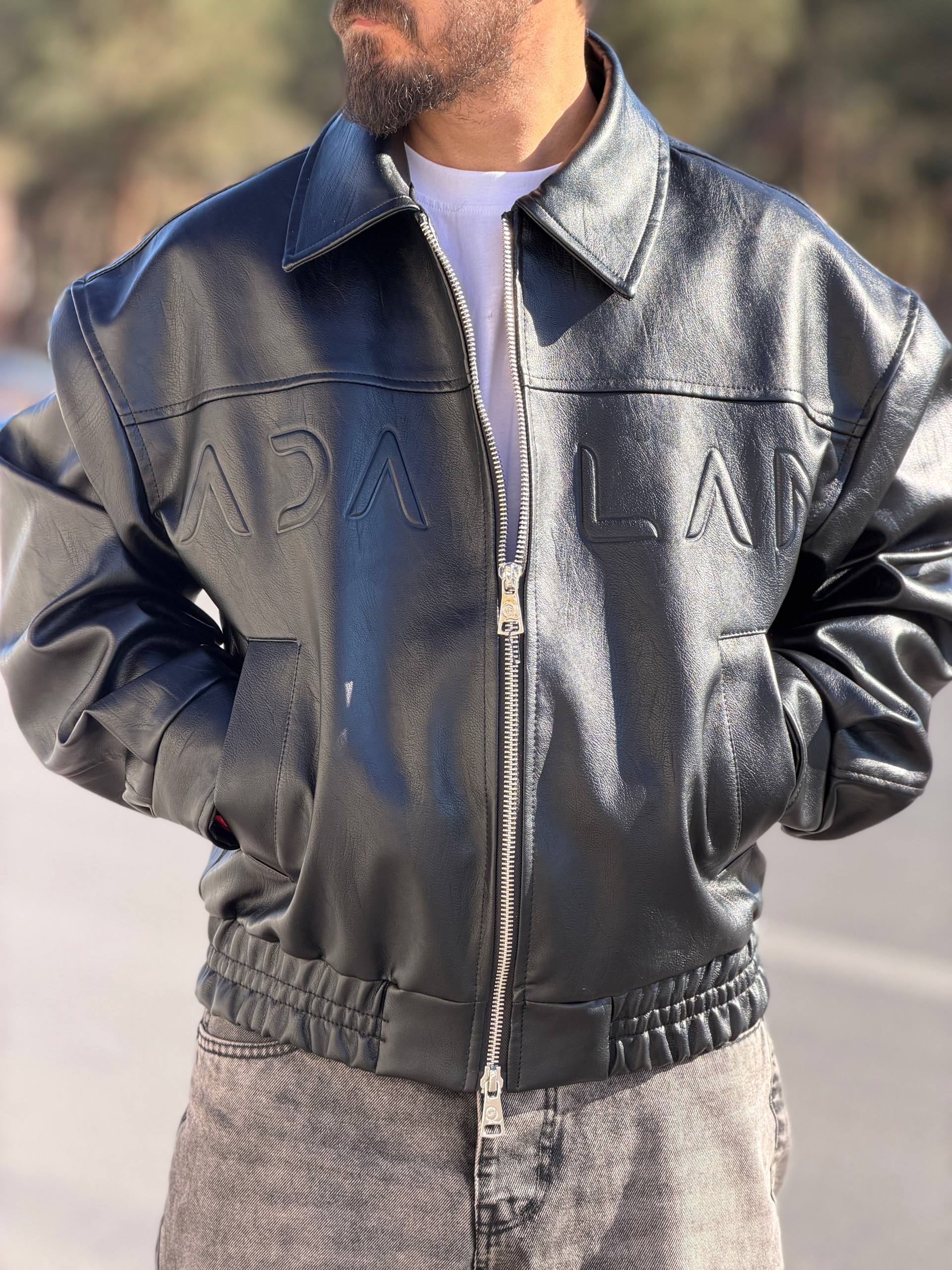 کاپشن چرم باکسی ADALAN